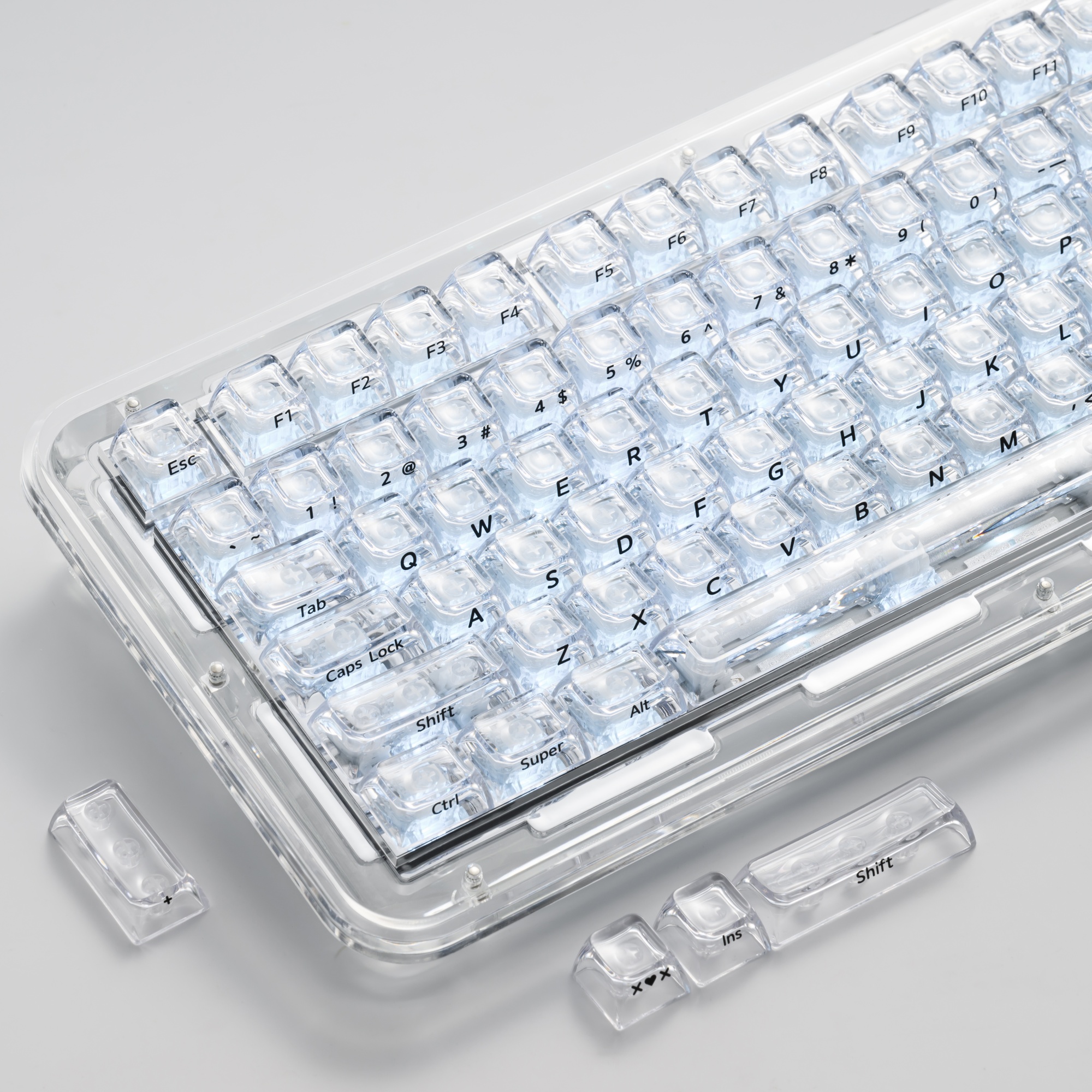 Keyboard Gaming Transparent - XVX Crystal Transparent SA Profile Keycaps