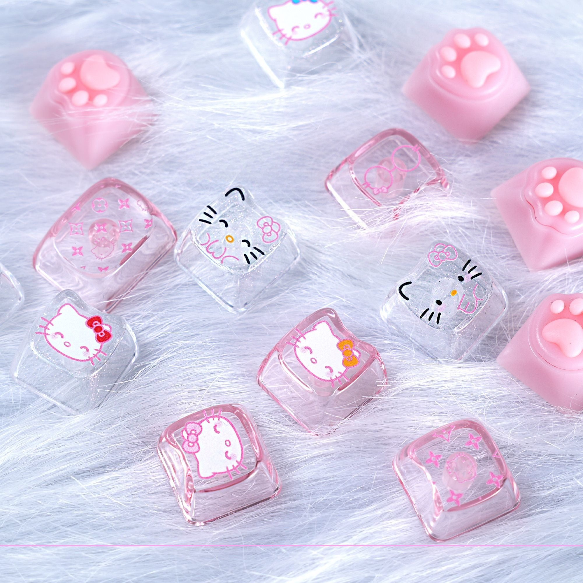 Anime Sanrio Hello Kitty Trans - Keyboard Gaming Transparent ulasan dan harga