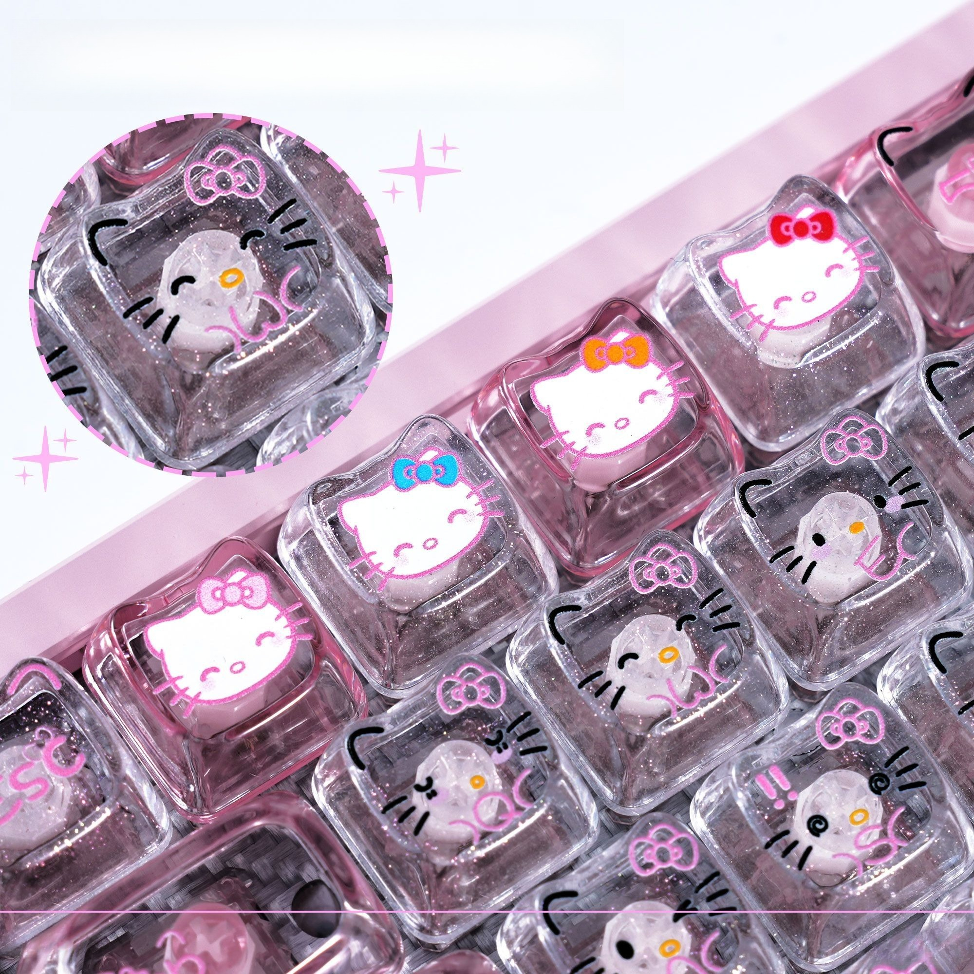 Anime Sanrio Hello Kitty Trans - Keyboard Gaming Transparent ulasan dan harga