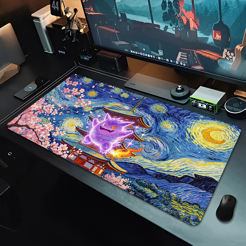 Anime Mouse Pad Pokemon Gengar - Gaming Keyboard Esports ulasan dan harga