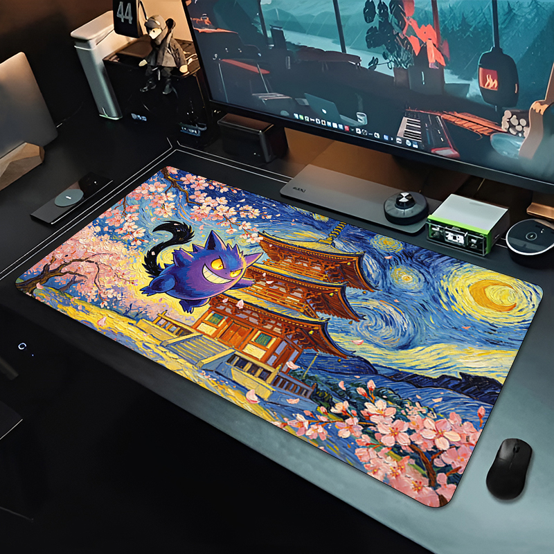 Anime Mouse Pad Pokemon Gengar - Gaming Keyboard Esports ulasan dan harga