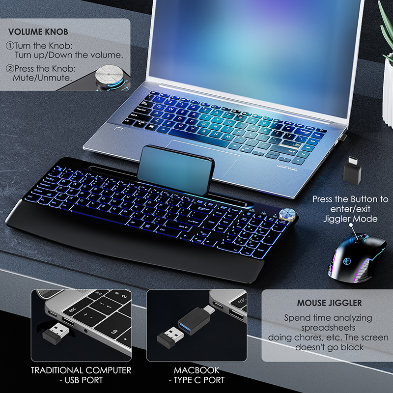 2.4G&Type-C Wireless Keyboard  - Gaming Keyboard Mouse Set ulasan dan harga
