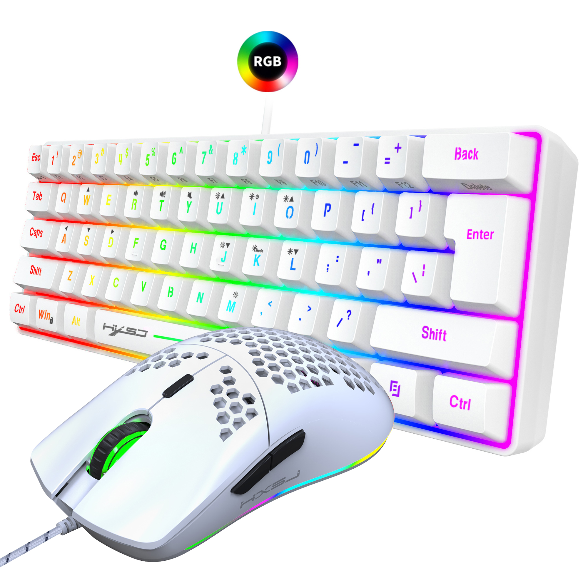 Hot selling HXSJ 61 keys V700  - Gaming Keyboard Mouse Set ulasan dan harga
