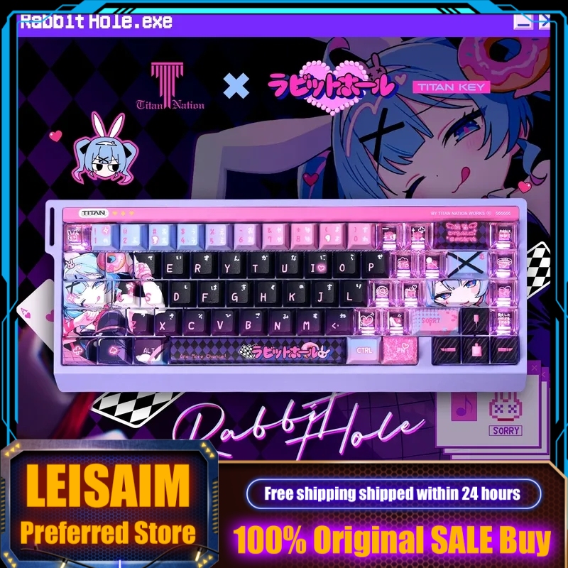 Anime Rabbit Hole Theme Keycap - Keyboard Gaming Transparent ulasan dan harga