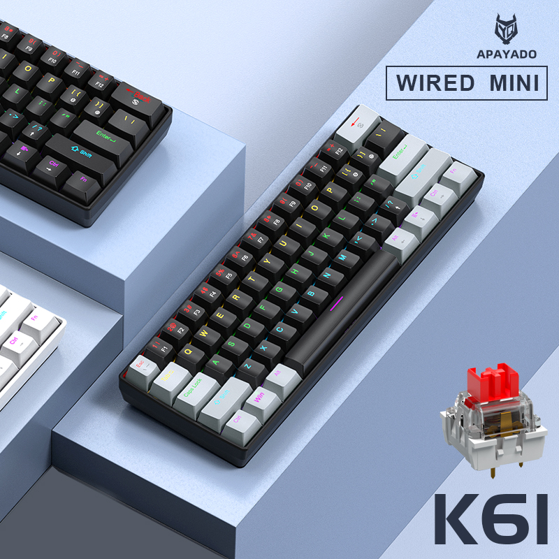 APAYADO K61 Mini Mechanical Ke - Gaming Keyboard Blue Switches ulasan dan harga