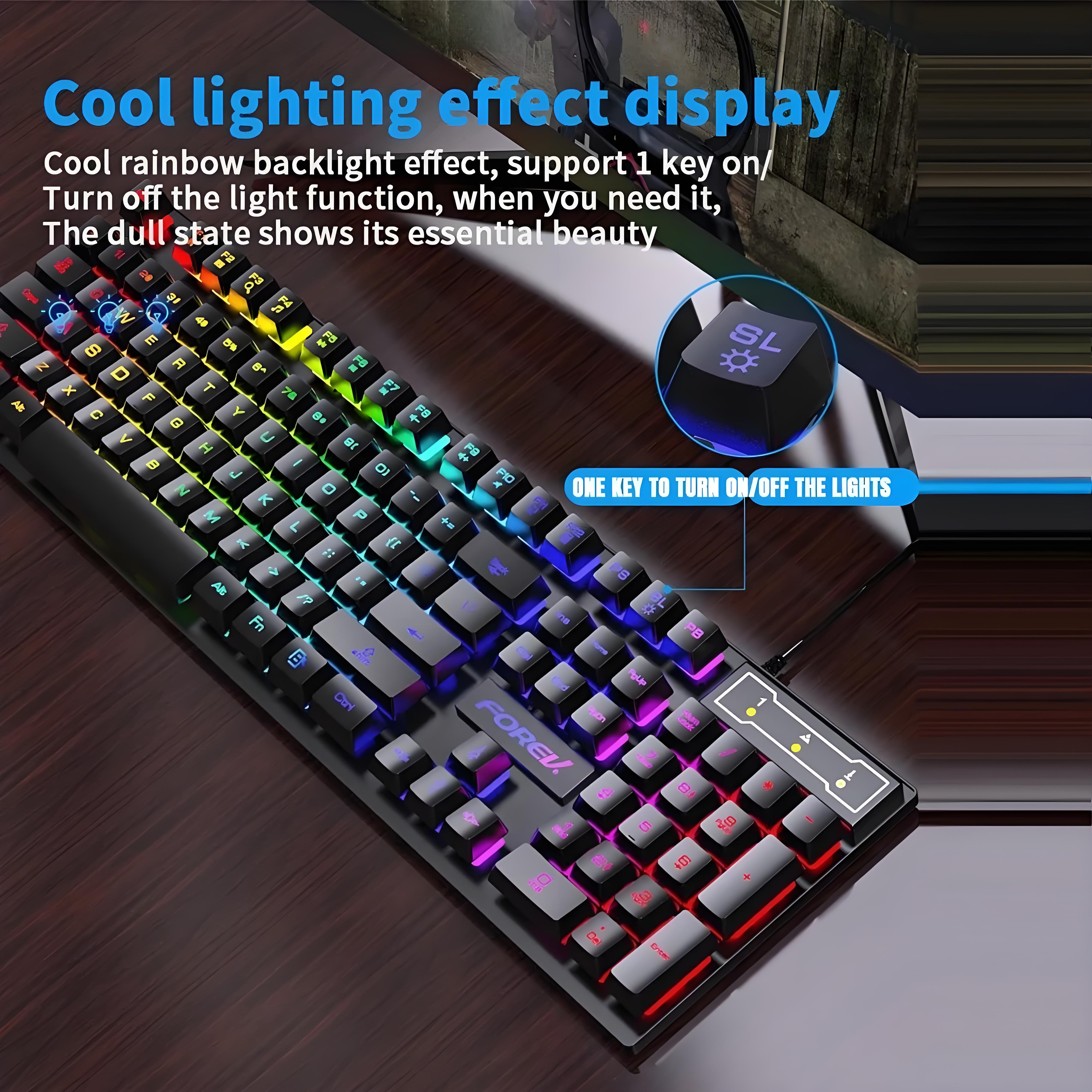 104 key Wired Gaming Keyboard  - Gaming Keyboard Mouse Set ulasan dan harga