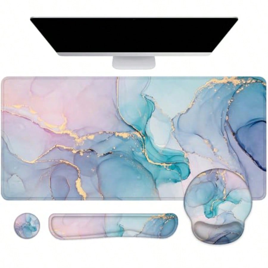 Mouse Pad with Wrist Rest Larg - Gaming Keyboard Mouse Set ulasan dan harga