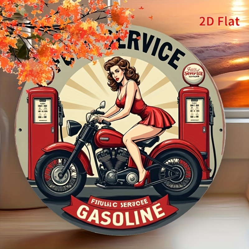Round Metal Tin Sign Wall Deco - Brass Weight Plate ulasan dan harga