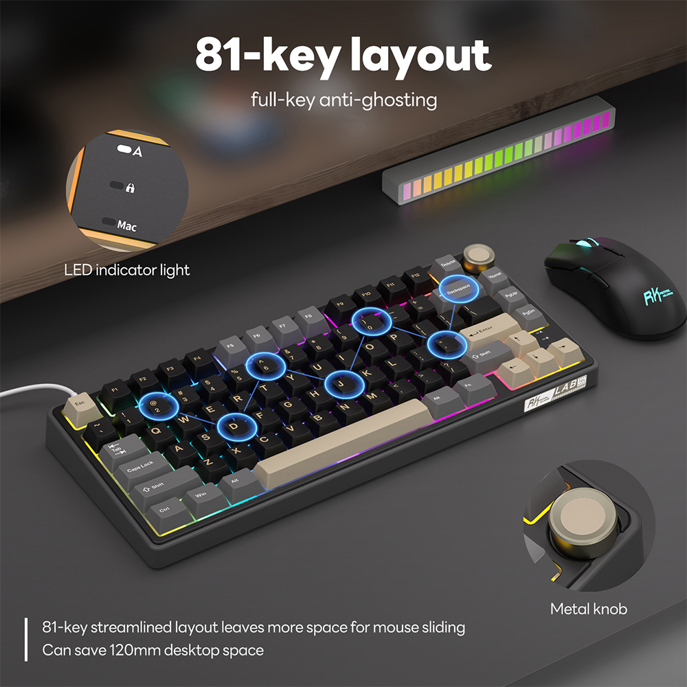 Royal Kludge RK R75 Wired Gami - Gaming Keyboard Hot Swappable ulasan dan harga