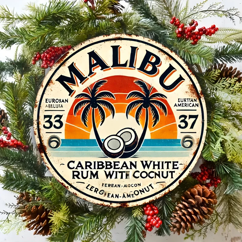 Vintage Malibu Rum Coconut Alu - Brass Weight Plate ulasan dan harga