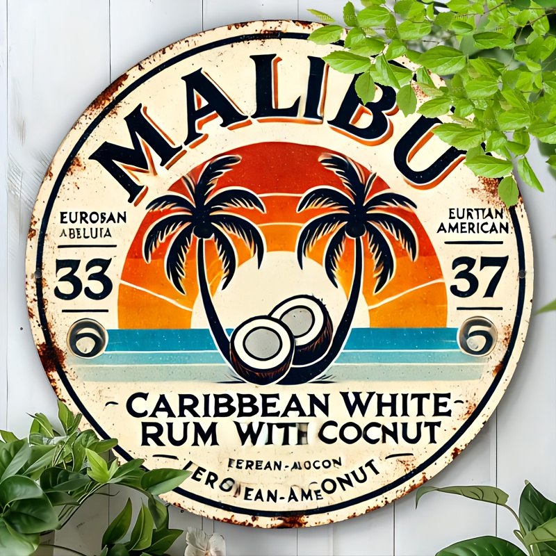 Vintage Malibu Rum Coconut Alu - Brass Weight Plate ulasan dan harga