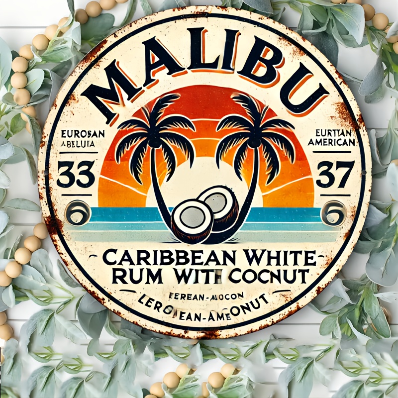 Vintage Malibu Rum Coconut Alu - Brass Weight Plate ulasan dan harga