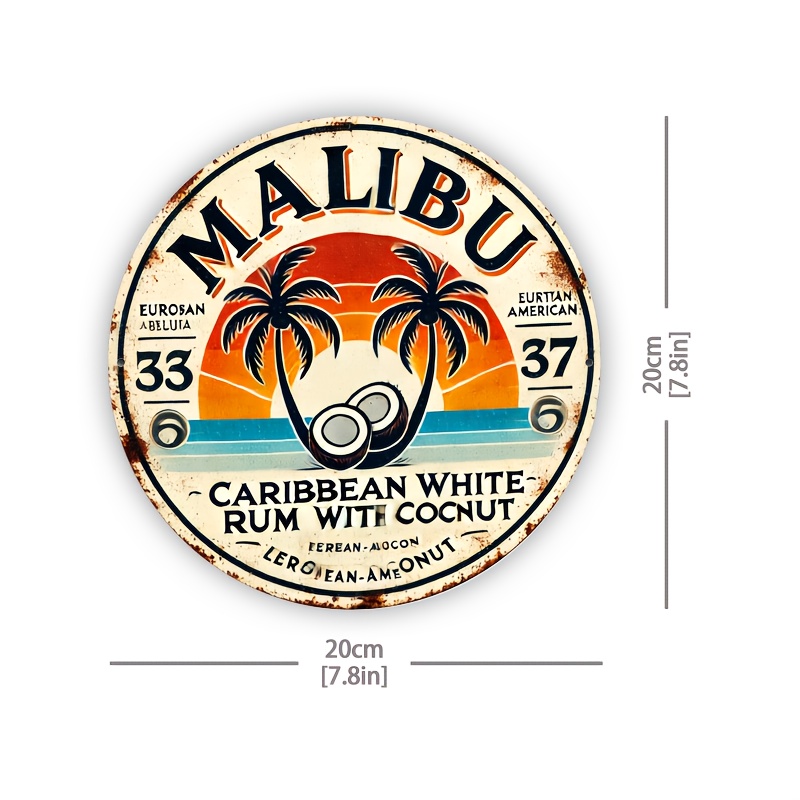 Vintage Malibu Rum Coconut Alu - Brass Weight Plate ulasan dan harga
