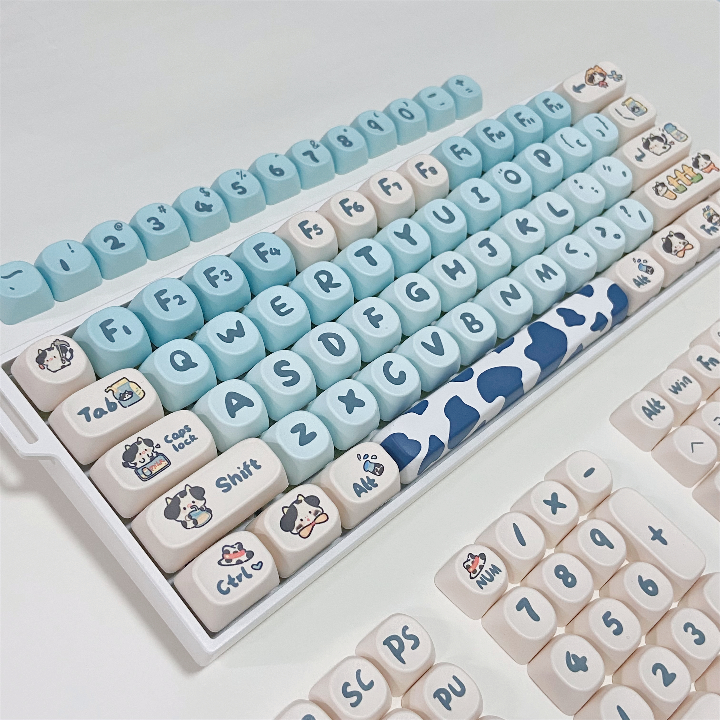 Blue Cow Keycaps for Mechanica - Gaming Keyboard Blue ulasan dan harga