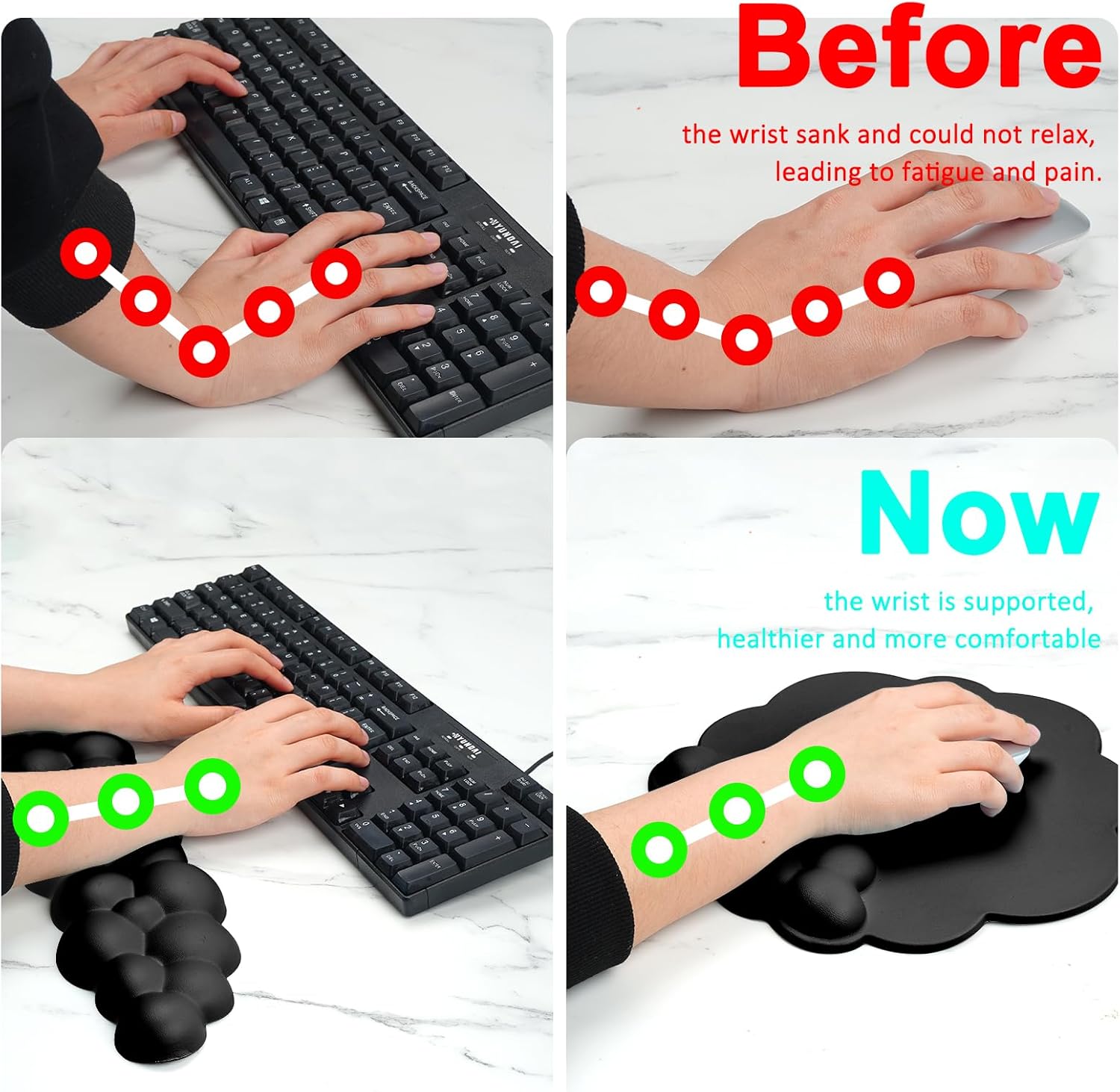 Ergonomic Cloud Wrist Rest Set - Gaming Keyboard Mouse Set ulasan dan harga