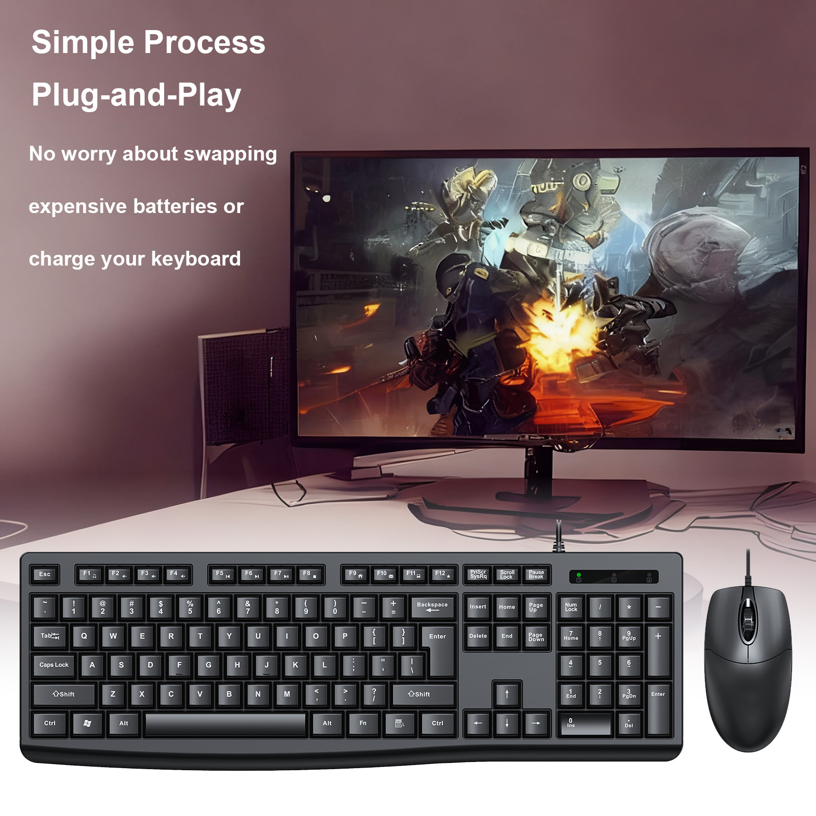 T650 Keyboard Mouse Combo USB  - Gaming Keyboard Mouse Set ulasan dan harga