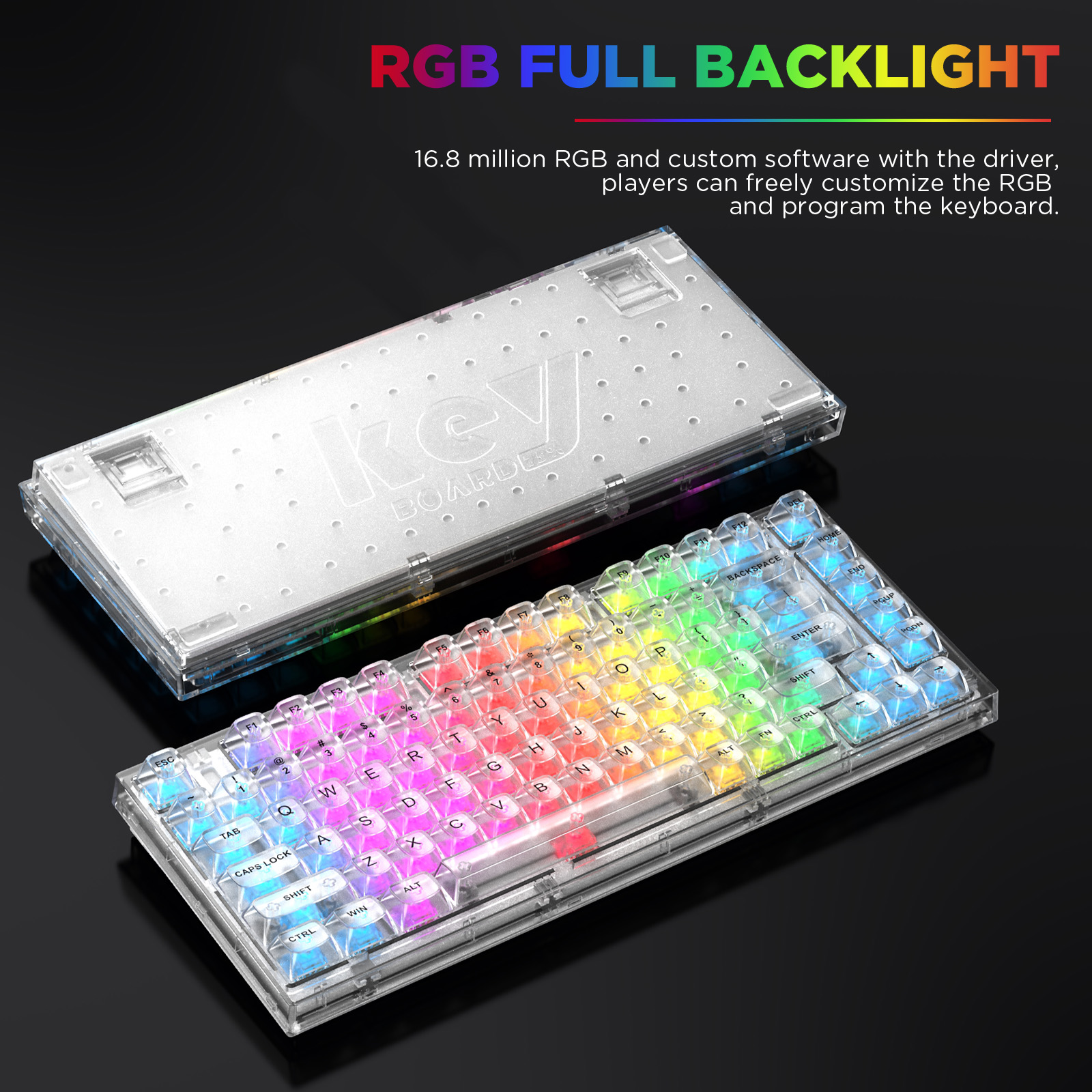 YUNZII X75 White 82 Keys Hot S - Keyboard Gaming Transparent ulasan dan harga