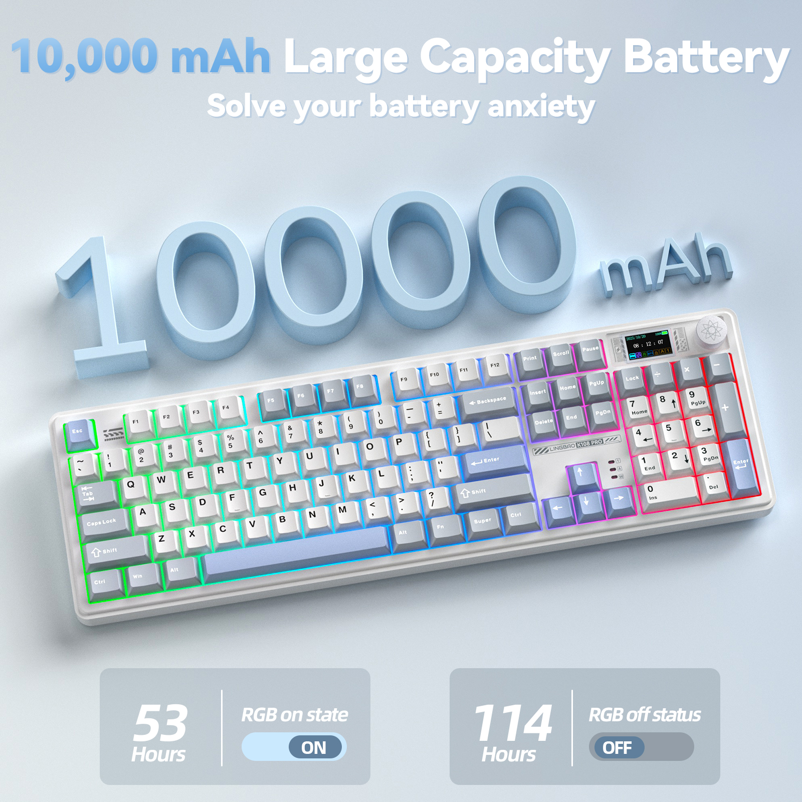 LINGBAO K108pro Mechanical Key - Gaming Keyboard Blue Switches ulasan dan harga