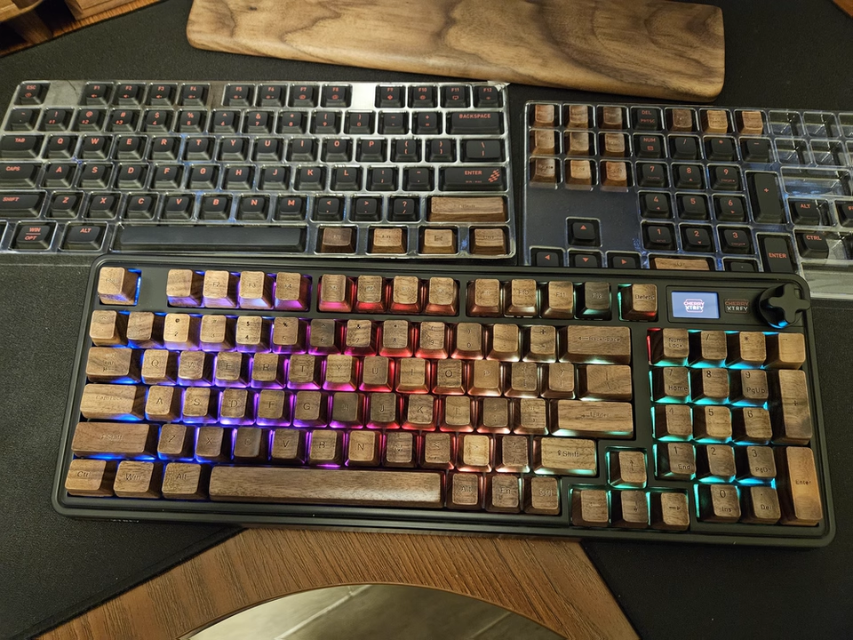 Black Walnut Keycaps Custom Wo - Keyboard Gaming Black ulasan dan harga
