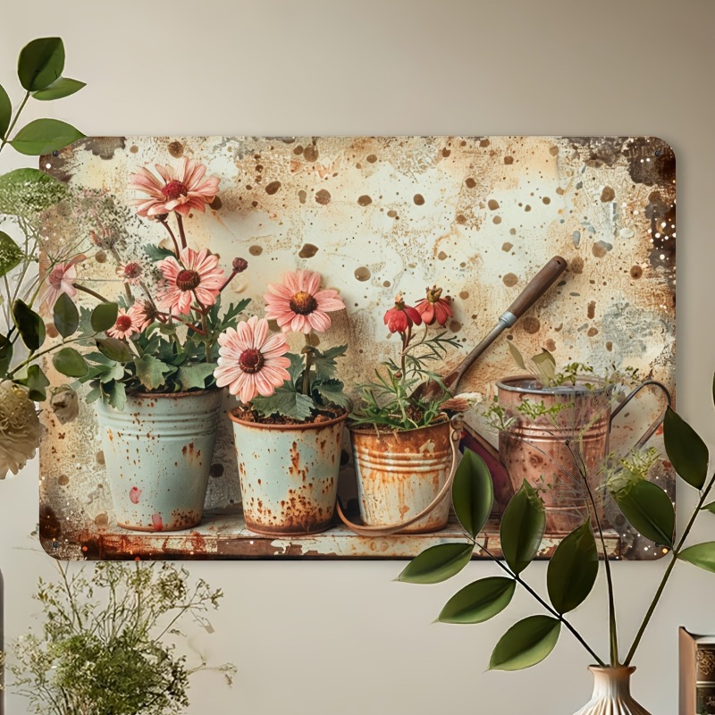 Vintage Floral Metal Tin Sign  - Brass Weight Plate ulasan dan harga