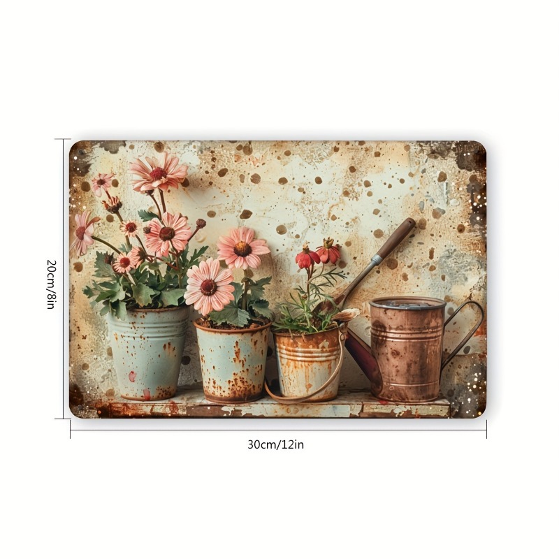 Vintage Floral Metal Tin Sign  - Brass Weight Plate ulasan dan harga
