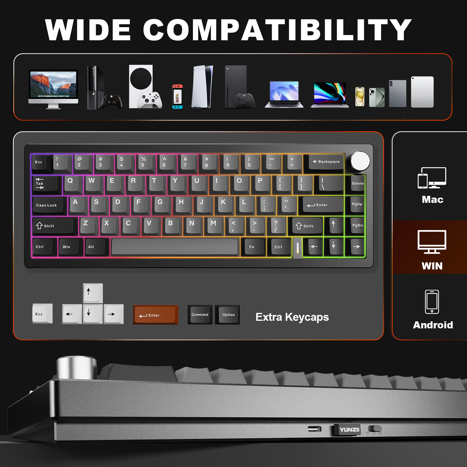YUNZII AL68 Black QMK/VIA Mech - Gaming Keyboard Hot Swappable ulasan dan harga
