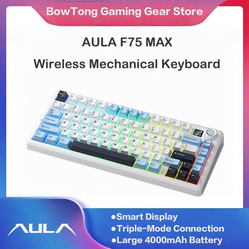 AULA F75 MAX 75% Tri-Mode Mech - Gaming Keyboard Hot Swappable ulasan dan harga