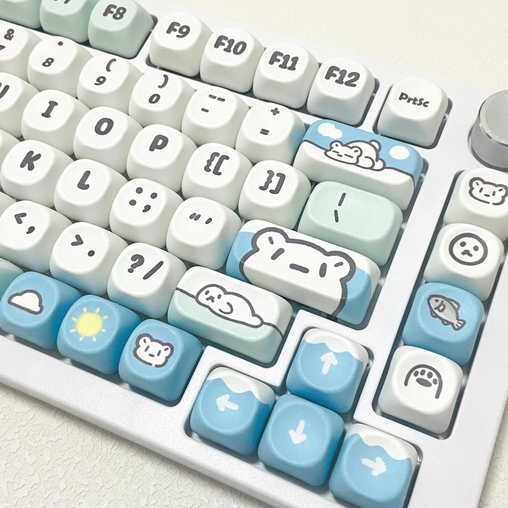 Cute Glacier Bear Blue and Whi - Gaming Keyboard Blue ulasan dan harga