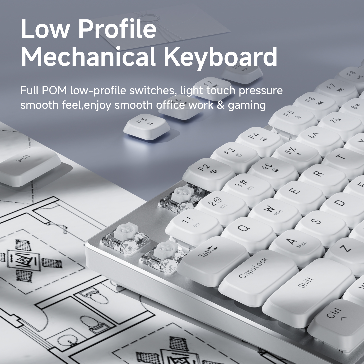 EWEADN Wireless Low-Profile Me - Gaming Keyboard Esports ulasan dan harga