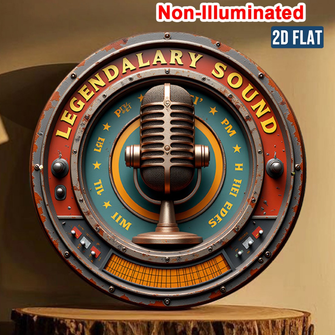 Vintage Stereo Wall Art 2D Met - Brass Weight Plate ulasan dan harga