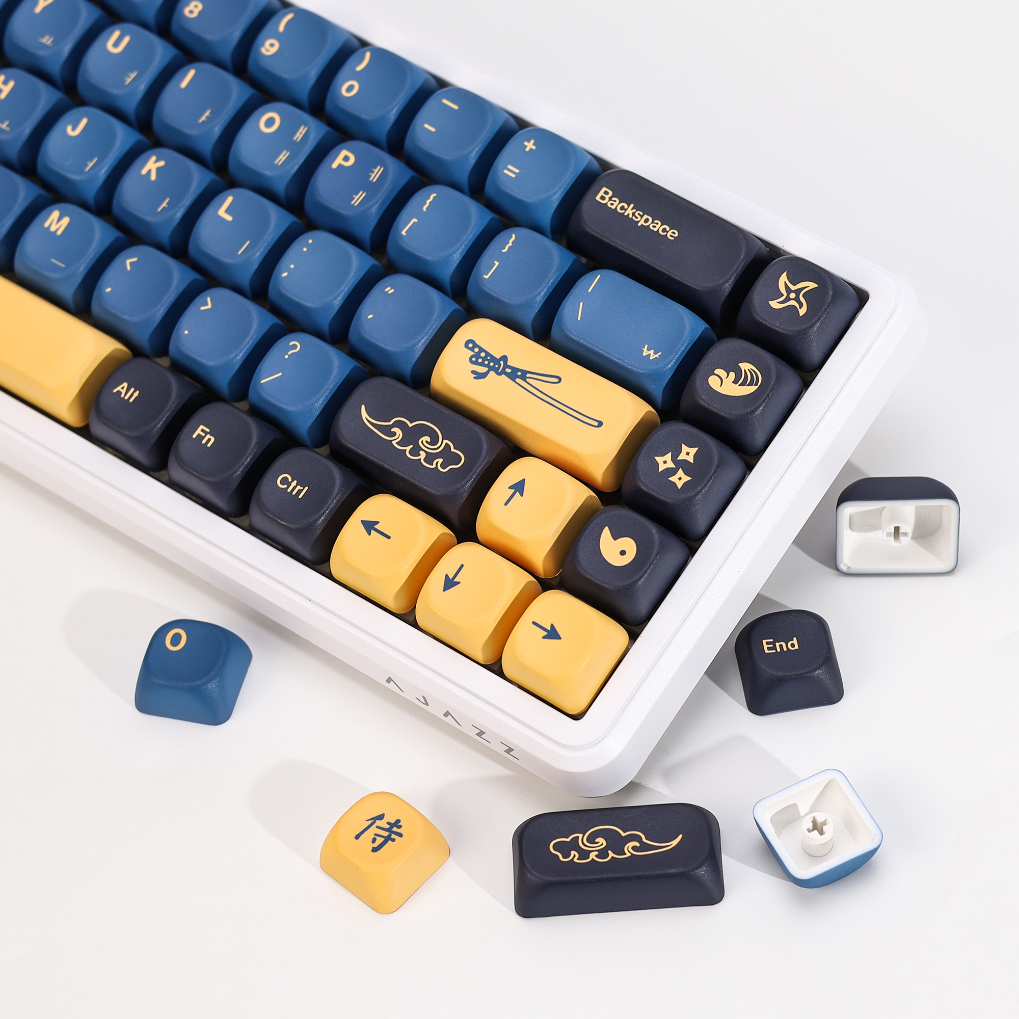 KBDiy Korean Keycap Retro GMK  - Gaming Keyboard Blue ulasan dan harga