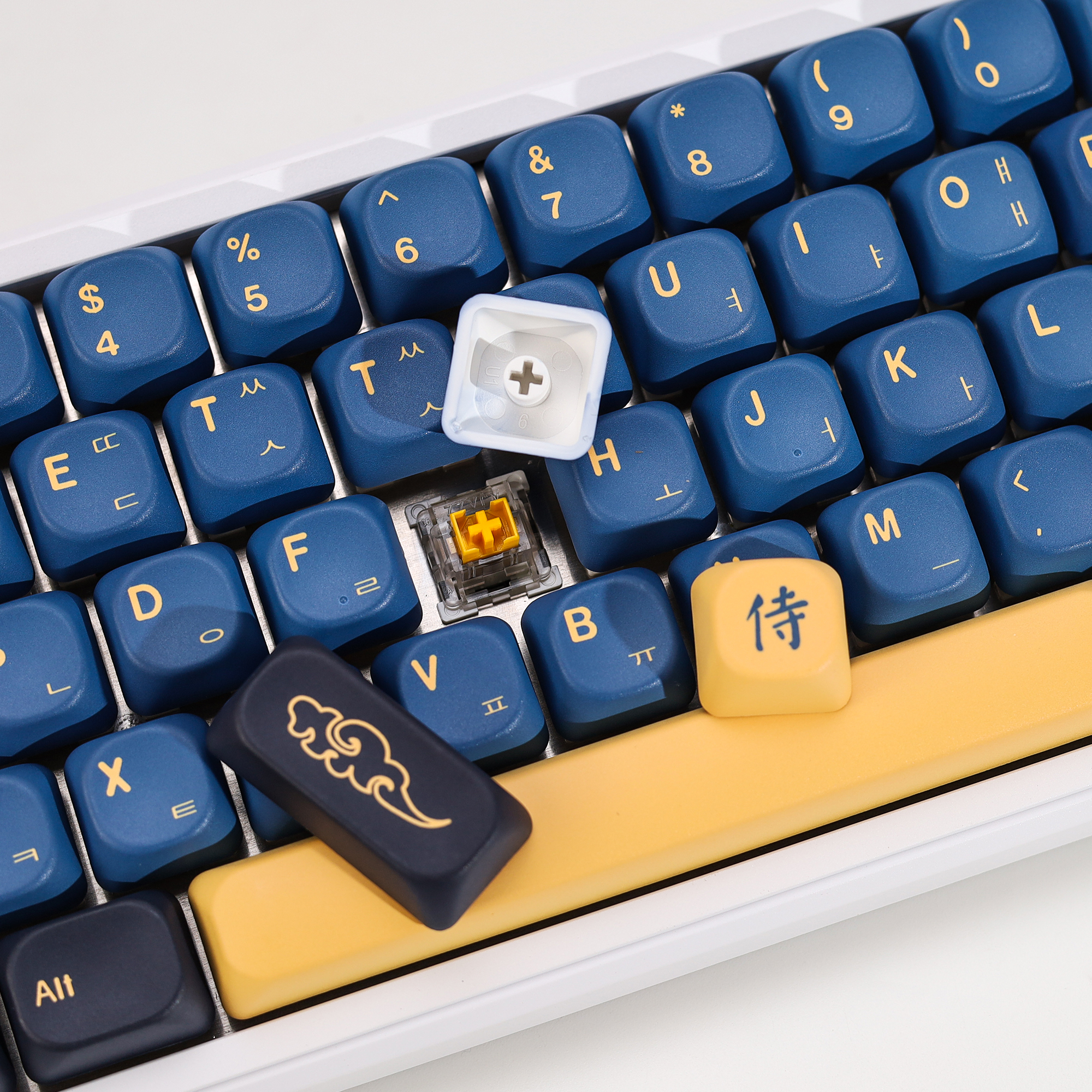 KBDiy Korean Keycap Retro GMK  - Gaming Keyboard Blue ulasan dan harga