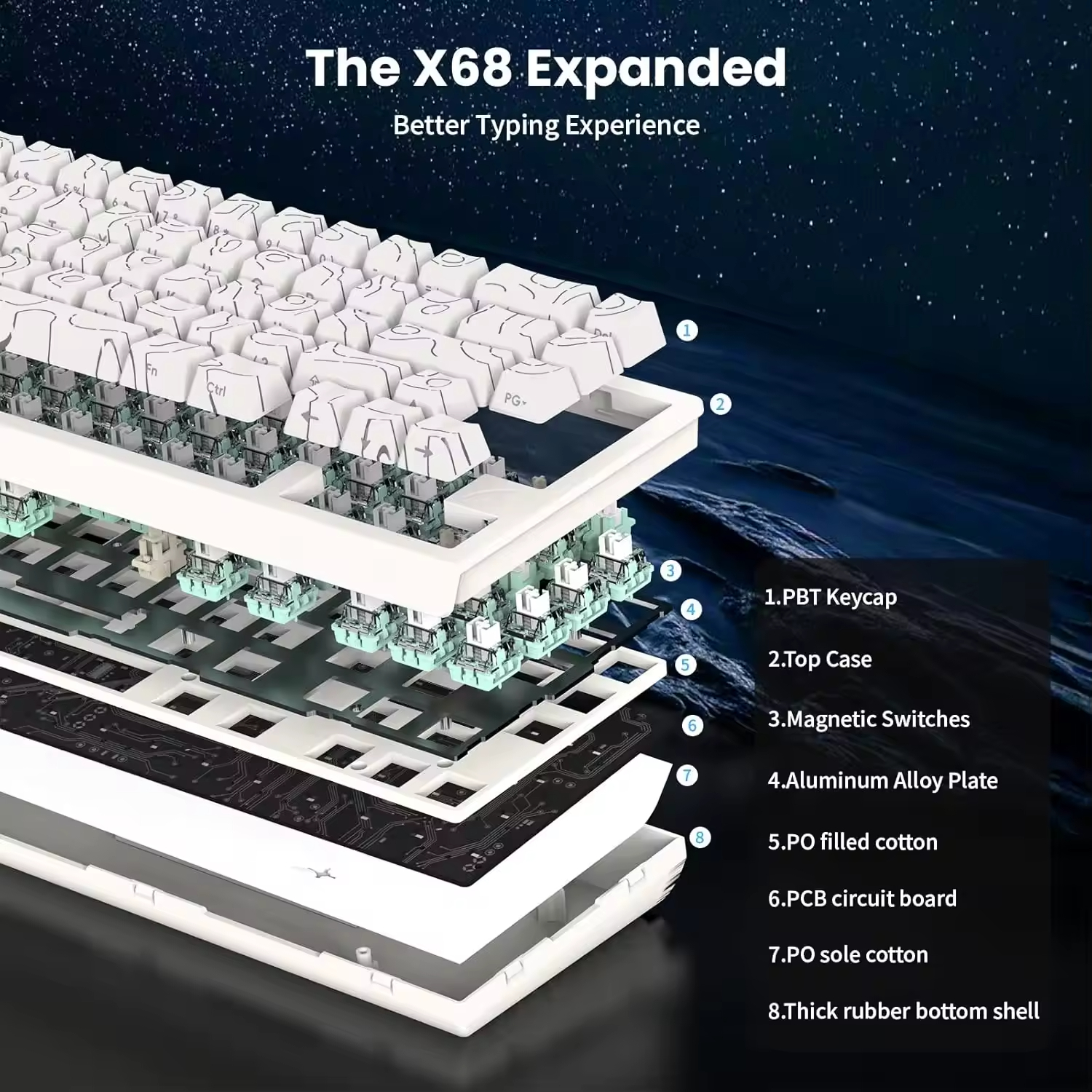Attack Shark X68 He Wired RGB  - Gaming Keyboard Mechanical ulasan dan harga