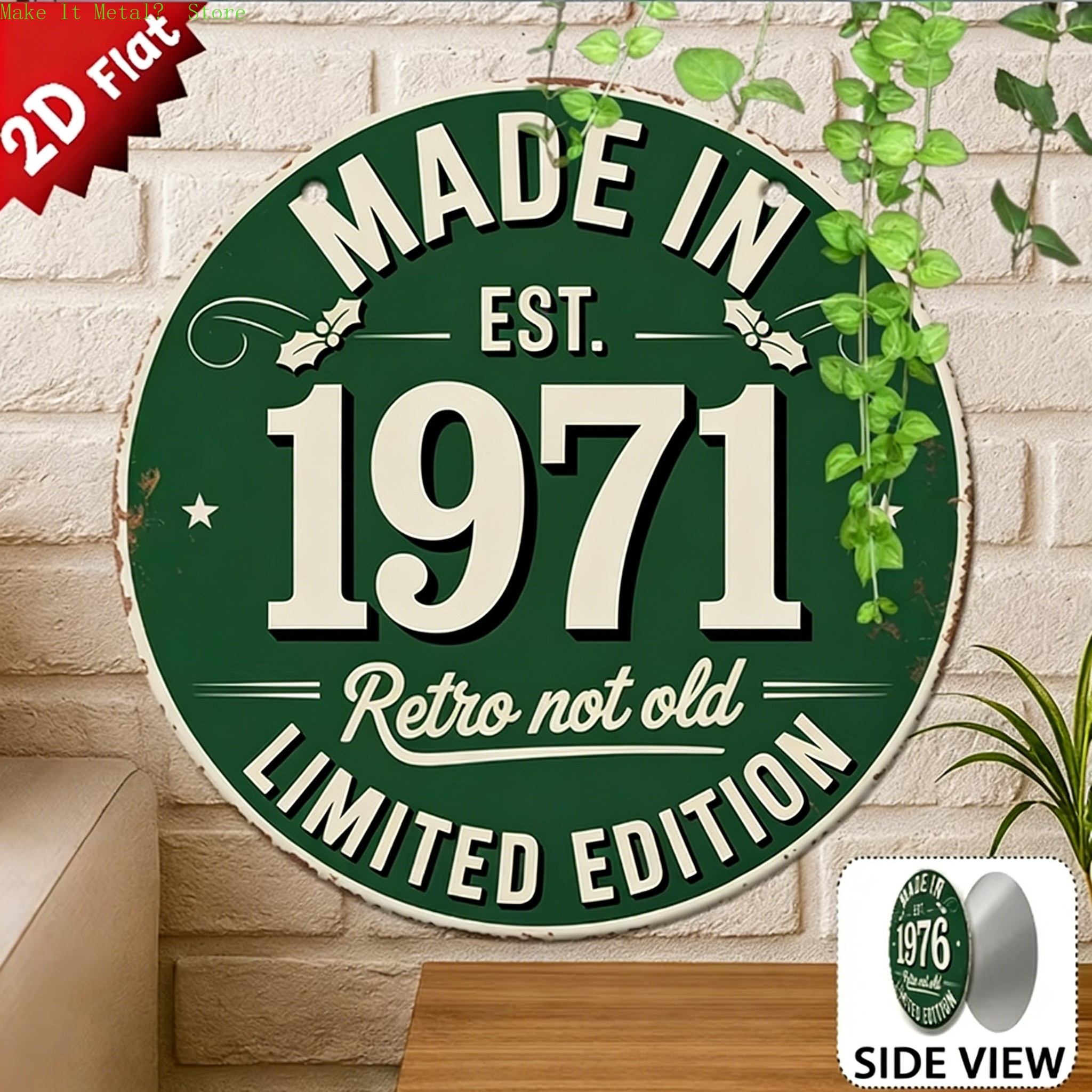 Made in 1976 Retro Not Old 2D  - Brass Weight Plate ulasan dan harga