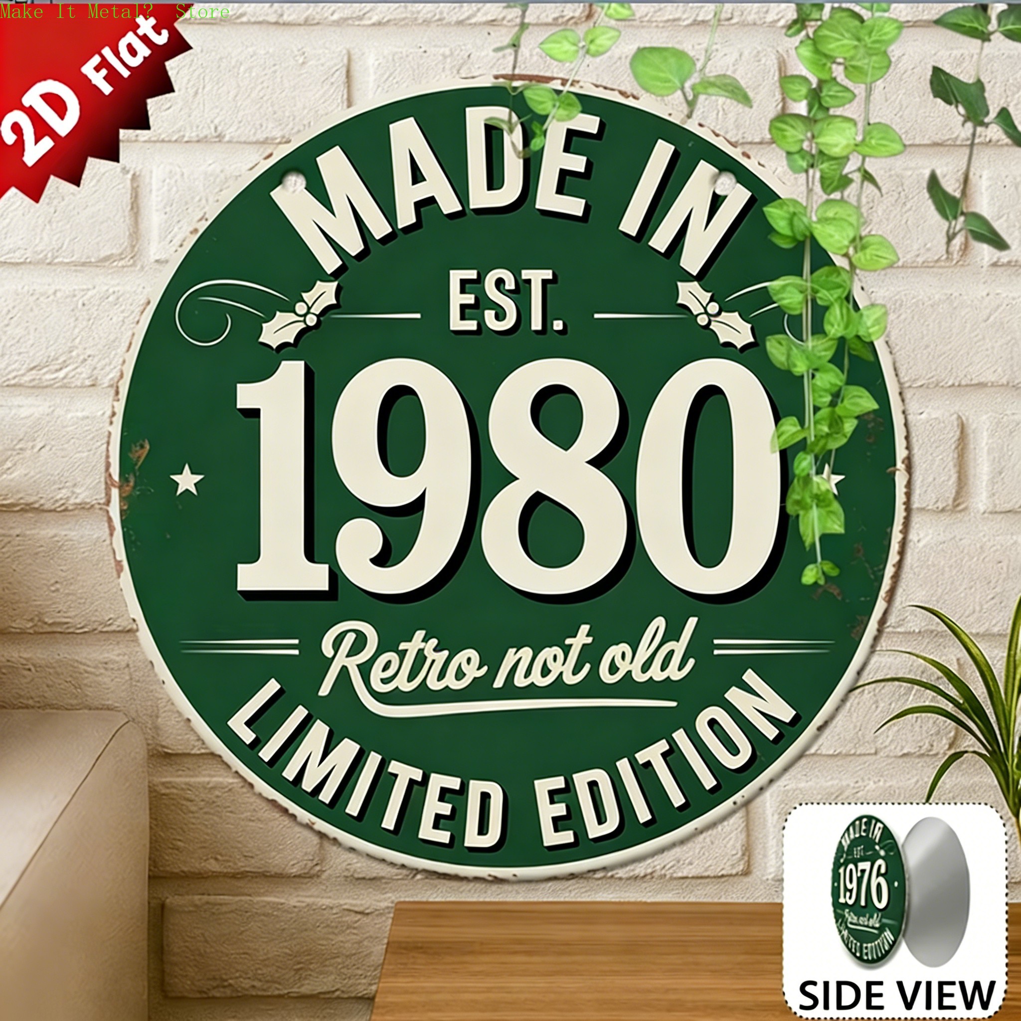 Made in 1976 Retro Not Old 2D  - Brass Weight Plate ulasan dan harga