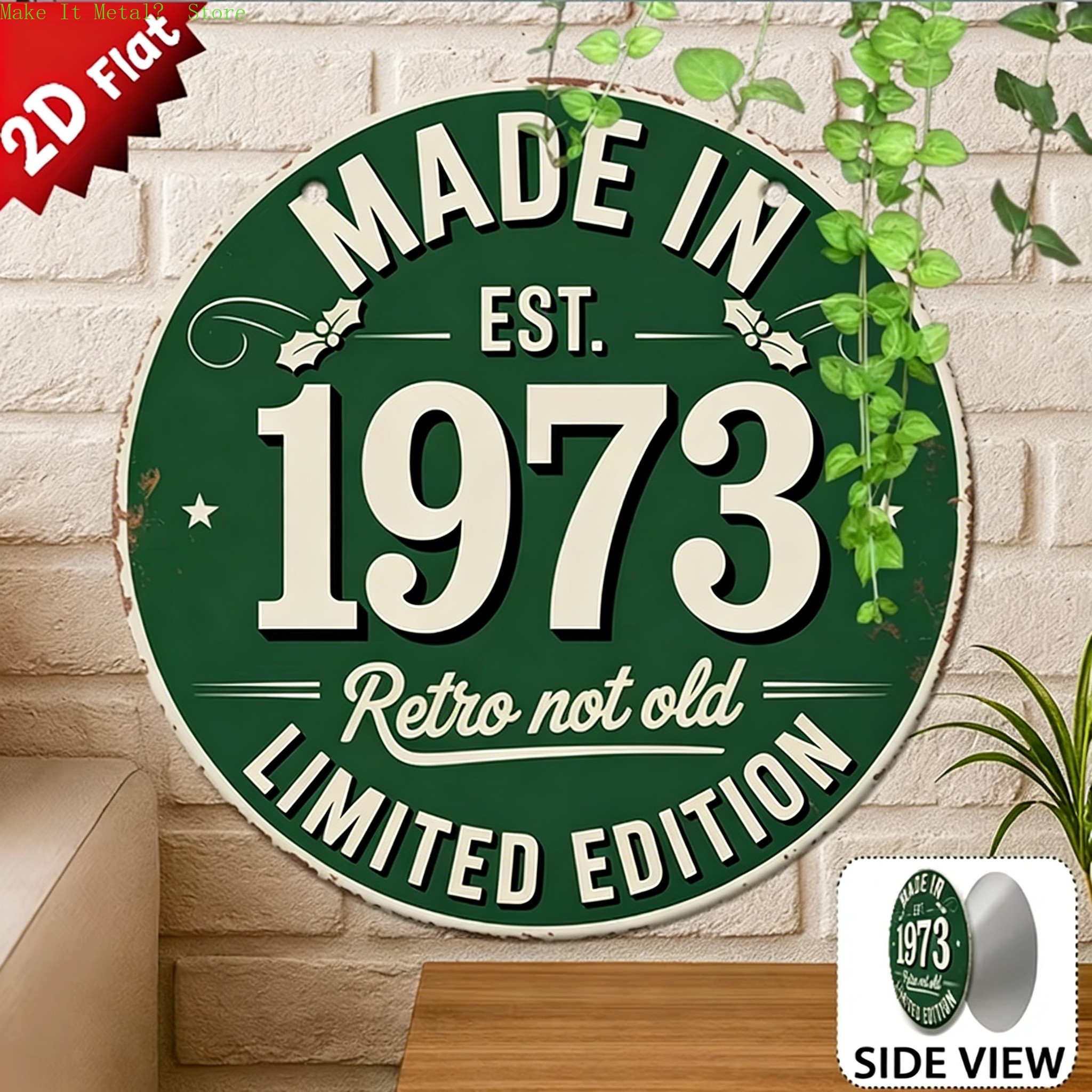 Made in 1976 Retro Not Old 2D  - Brass Weight Plate ulasan dan harga