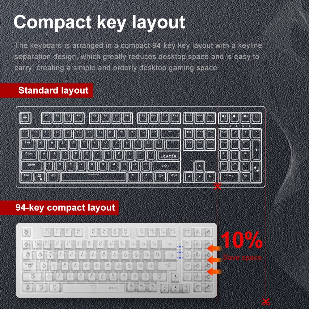 E-YOOSO Z94 USB Mechanical Gam - Gaming Keyboard Blue Switches ulasan dan harga